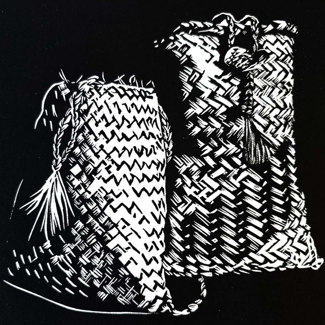 NGĀ KETE PIKAU - Lino Print