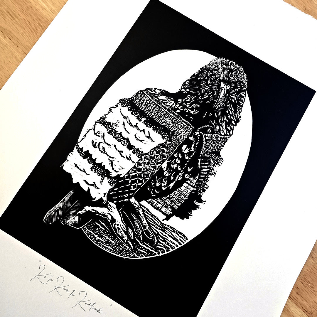 KO TE KEA TE KAITIAKI - Ltd Edition Lino Print