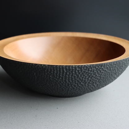 Black Textured Bowl - Swamp Kauri