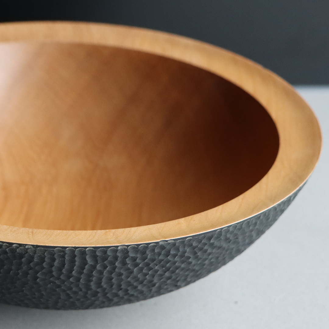 Black Textured Bowl - Swamp Kauri