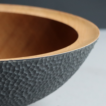 Black Textured Bowl - Swamp Kauri