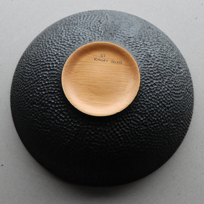 Black Textured Bowl - Swamp Kauri