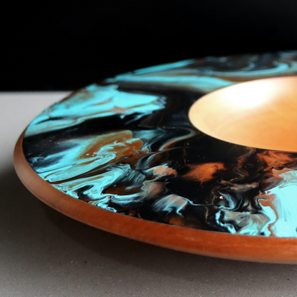 Wide Rim Painted Bowl - Swamp Kauri