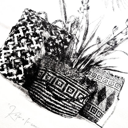 Kete o te wānanga - Limited Edition Dry Point Etching Print