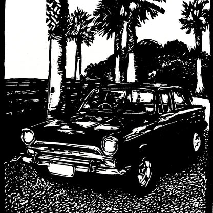 Sunday Drive - Limited Edition Lino Print