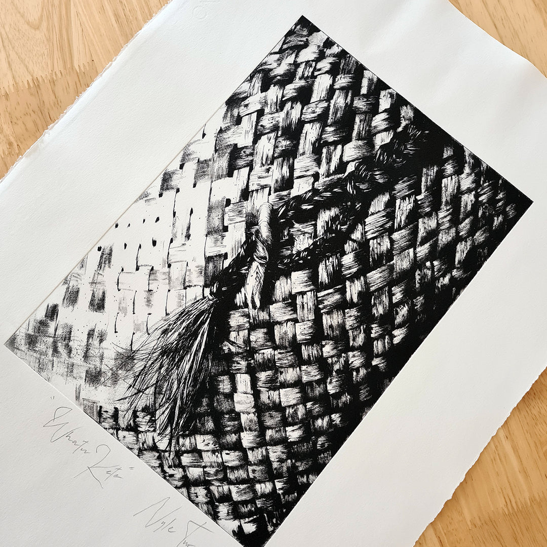 KETE WHATU - Limited Edition Dry Point Etching Print