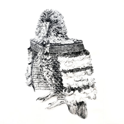 KEA IN A KĀKAHU - Ltd Edition Dry Point Etching Print