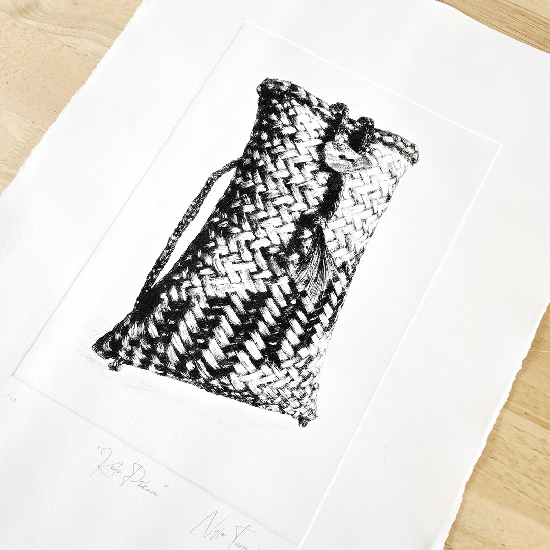 KETE PĪKAU - Ltd Edition Dry Point Etching Print