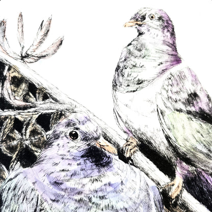 NGĀ KAITIAKI O TE NGAHERE  - Ltd Edition Dry Point Etching Print + Watercolour