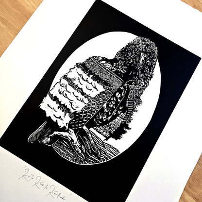 KO TE KEA TE KAITIAKI - Ltd Edition Lino Print