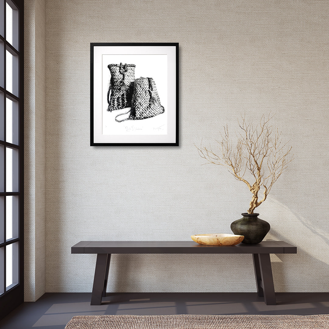 NGĀ KETE PAKIHERE - Ltd Edition Dry Point Etching Print