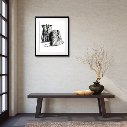 NGĀ KETE PAKIHERE - Ltd Edition Dry Point Etching Print