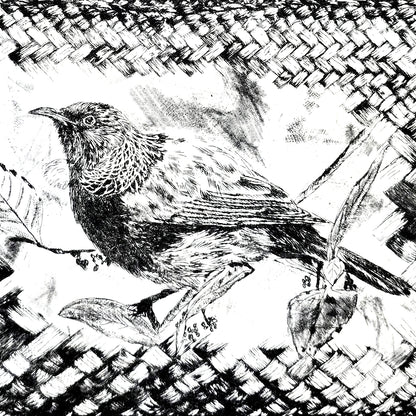 TŪĪ I TE KETE - Ltd Edition Dry Point Etching Print